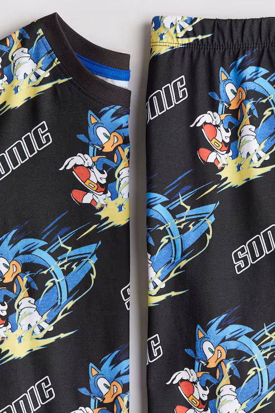 Пижама в принт из хлопкового джерси