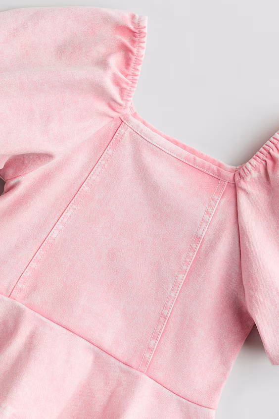 Блуза пеплум в стиле джинсовой ткани