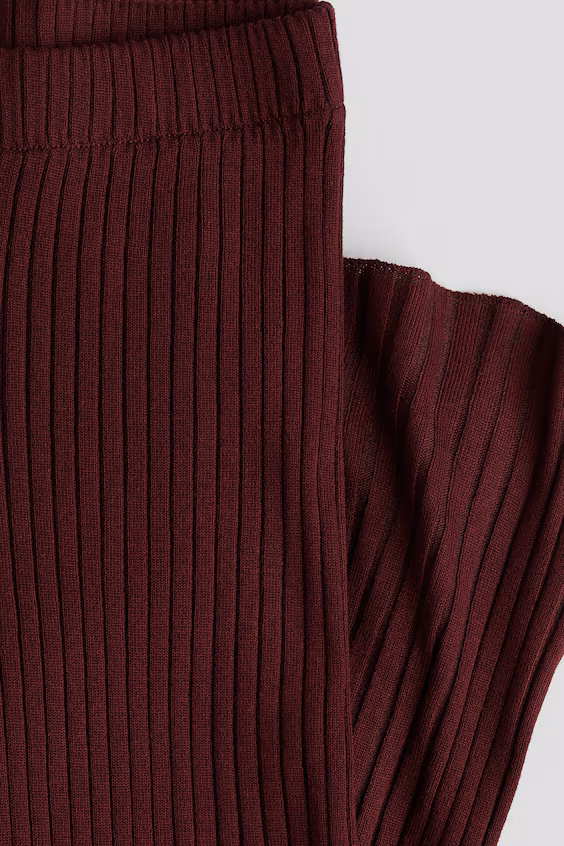 Брюки-клеш из рубчатого трикотажа