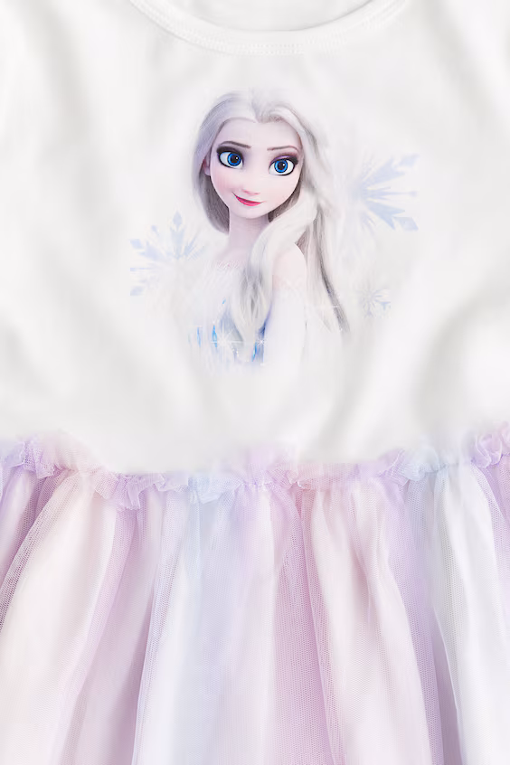 Платье с принтом и фатиновой юбкой