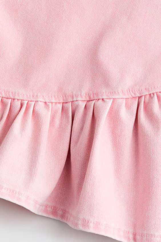 Юбка с эффектом джинсы и оборкой