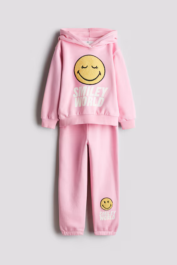 Conjunto из 2-х предметов из мягкого мольтона с принтом