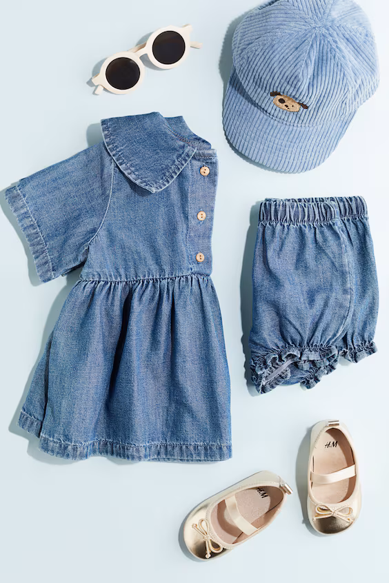 Платье из смесовой хлопковой джинсы