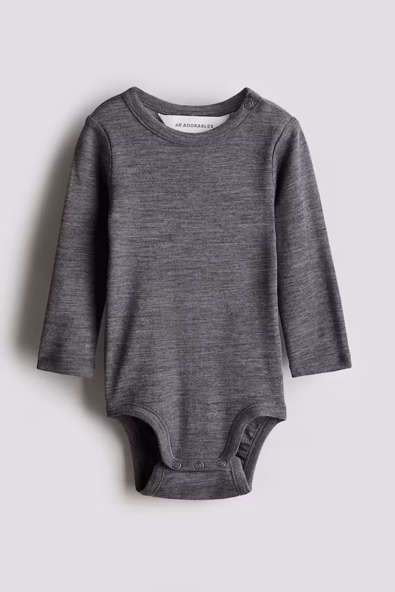 Джемпер-боди из шерстяной джерси h&m