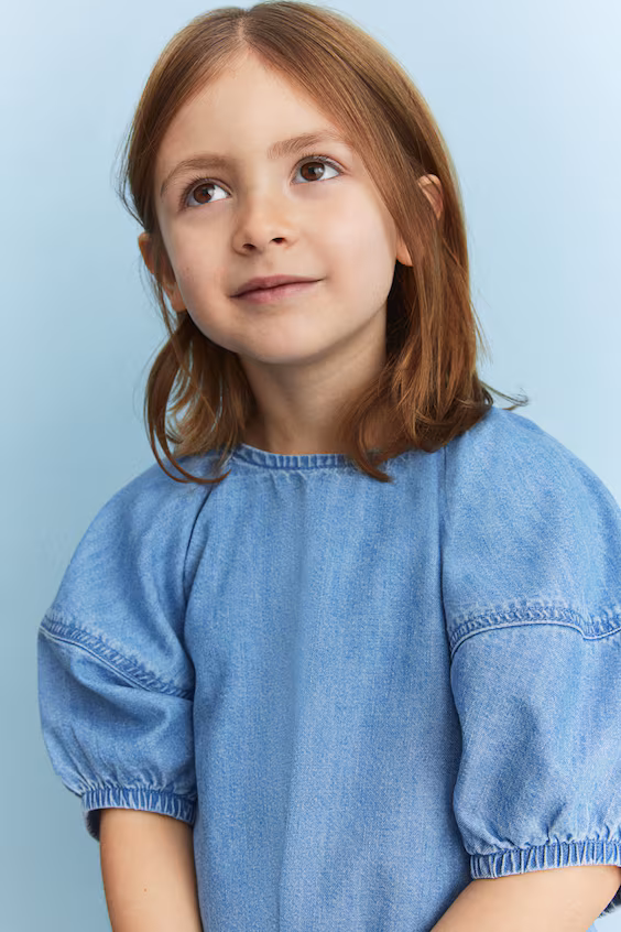 Блуза джинсовая расклешенная