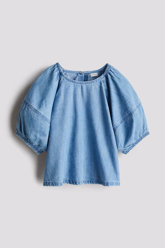Блуза джинсовая расклешенная