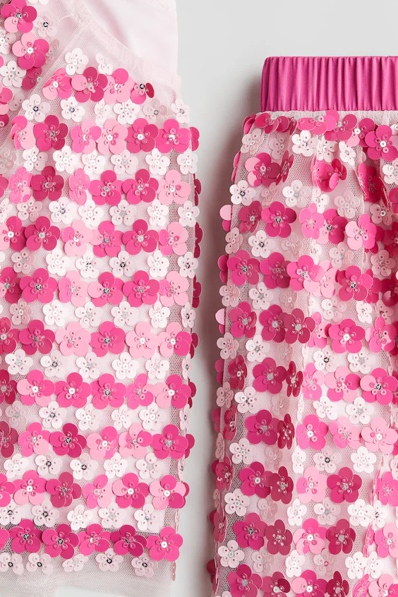 Комплект блузы и юбки с пайетками