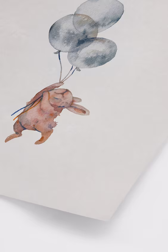 Постер летающий зайчик