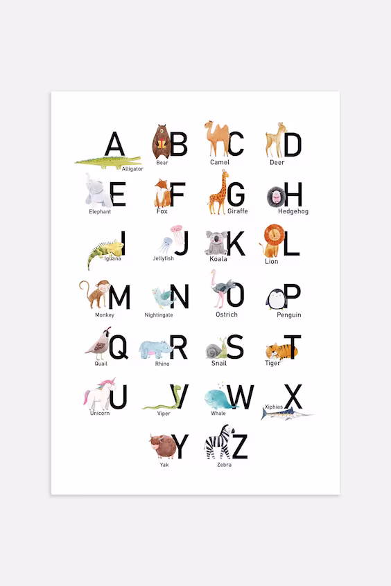 Плакат animal abc