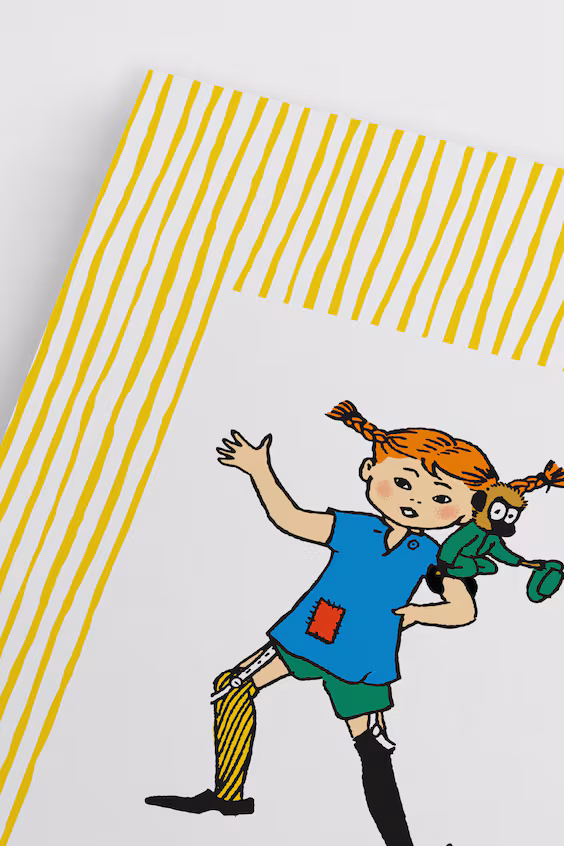 Плакат пеппи в полосках