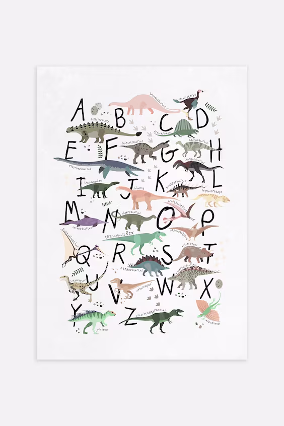 Плакат dino abc