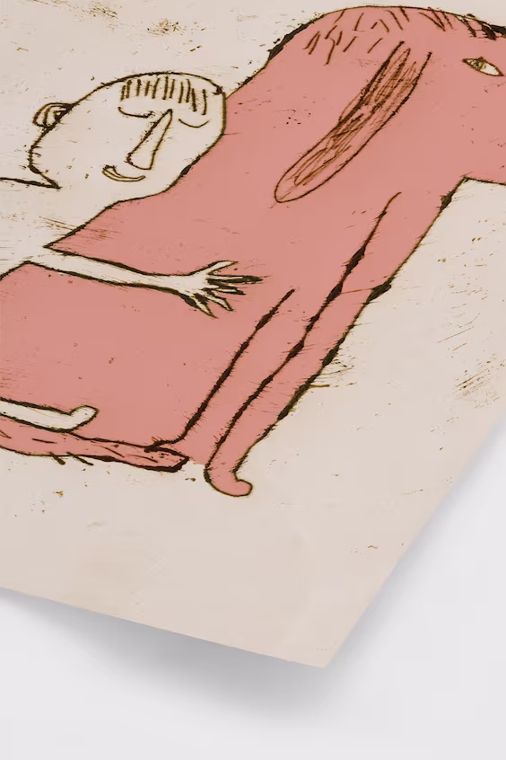 Постер собачка и объятия