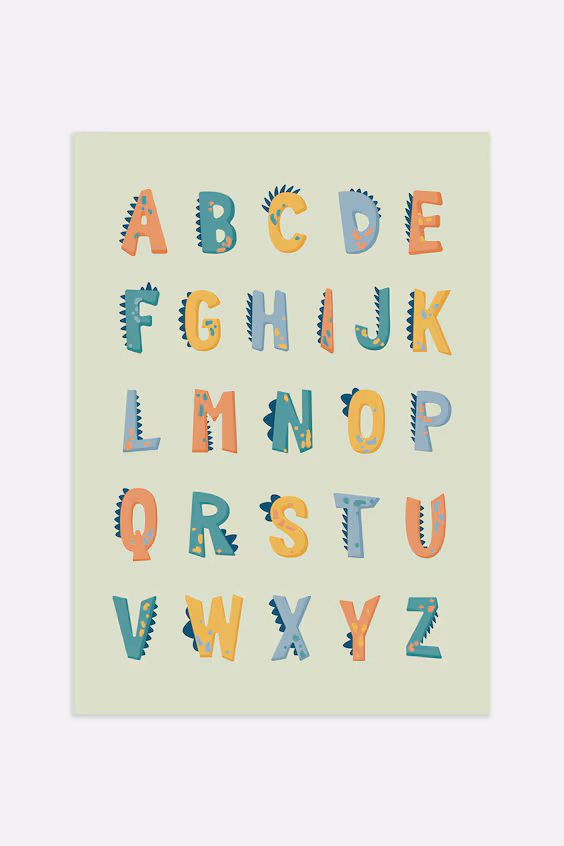 Постер dinosaur alphabet