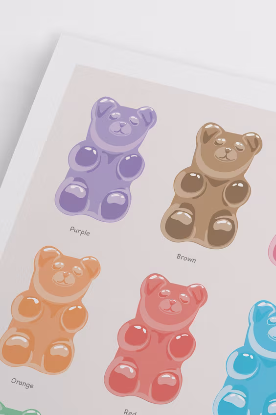 Постер gummy bear colours