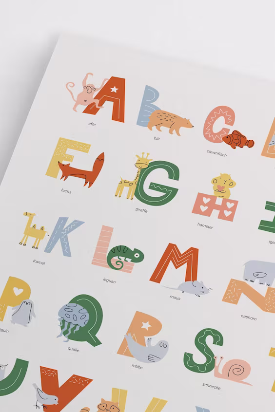 Плакат с немецким алфавитом