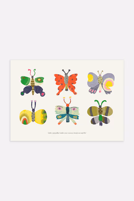 Плакат маленькие бабочки