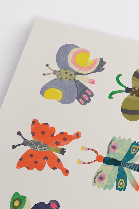 Плакат маленькие бабочки