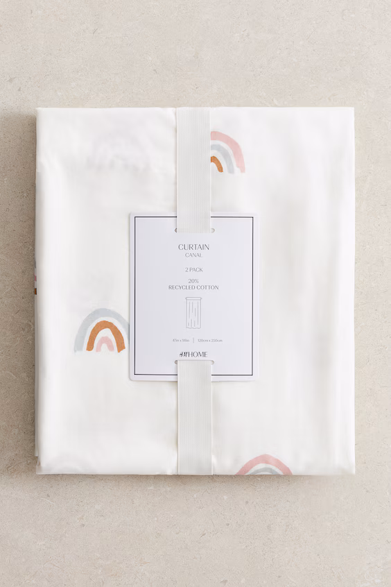 Набор из 2 занавесок с цветочным принтом из хлопка