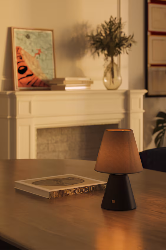 Перезаряжаемая настольная лампа с абажуром