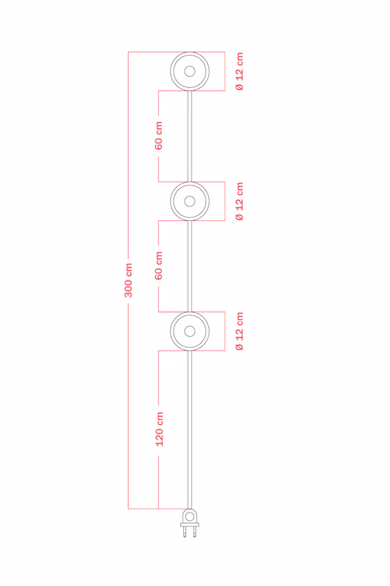 Бра со 3 кольцевыми лампами ghost