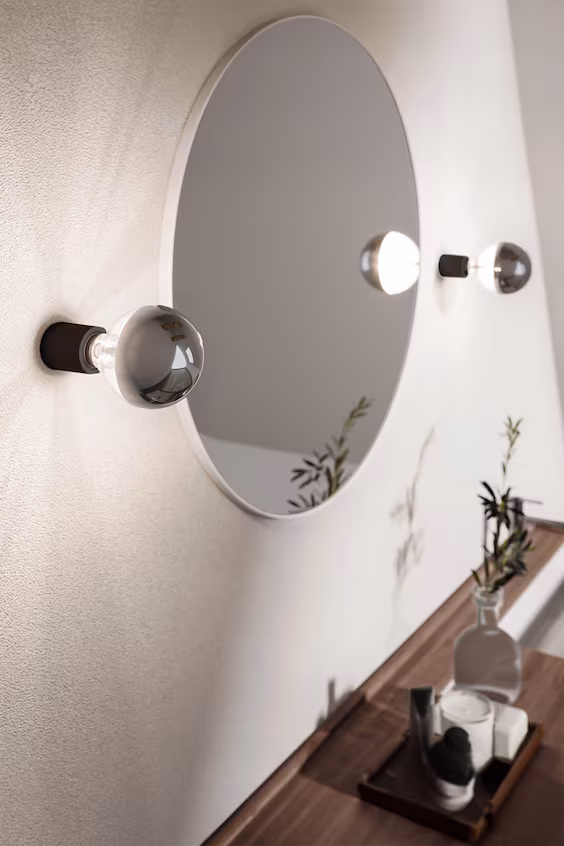 Набор 2 минималистических настенных светильников waterproof + металлические лампы