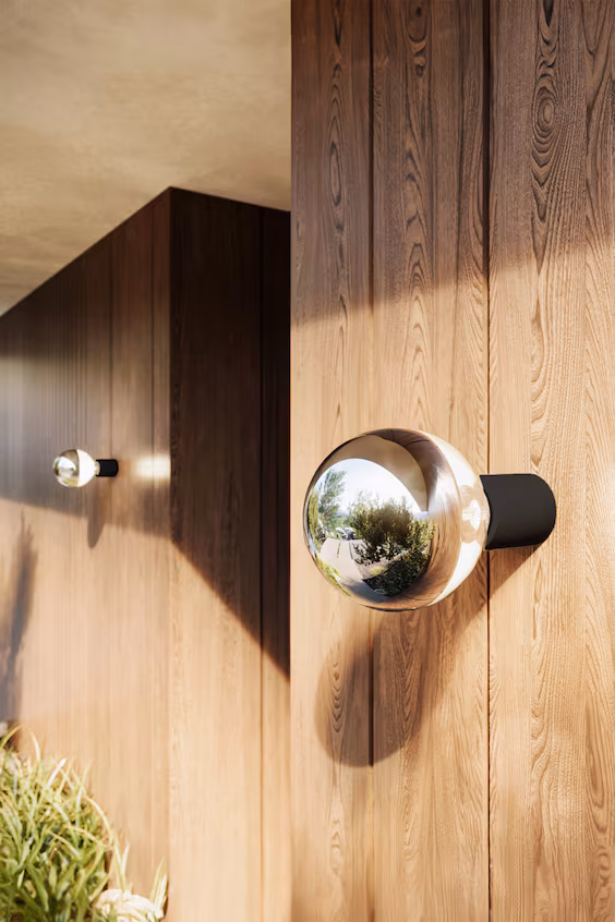 Набор 2 минималистических настенных светильников waterproof + металлические лампы