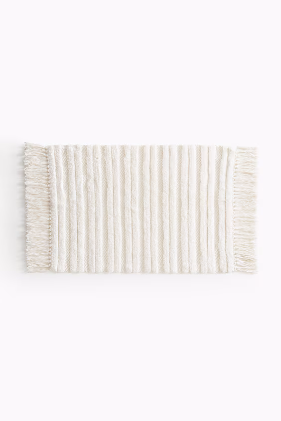 Коврик для ванной комнаты из хлопка с бахромой