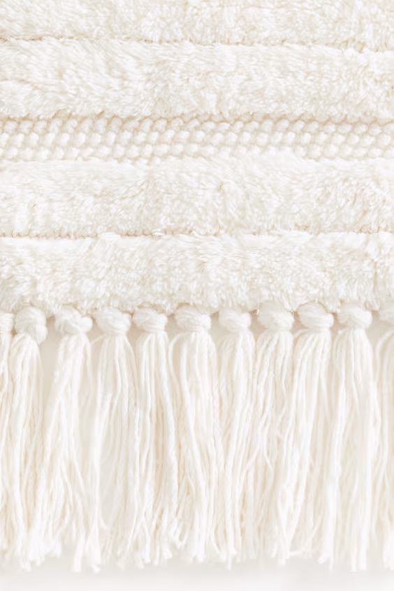 Коврик для ванной комнаты из хлопка с бахромой