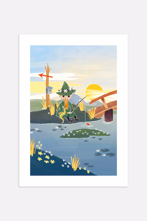 Постер moomin snufkin fishing