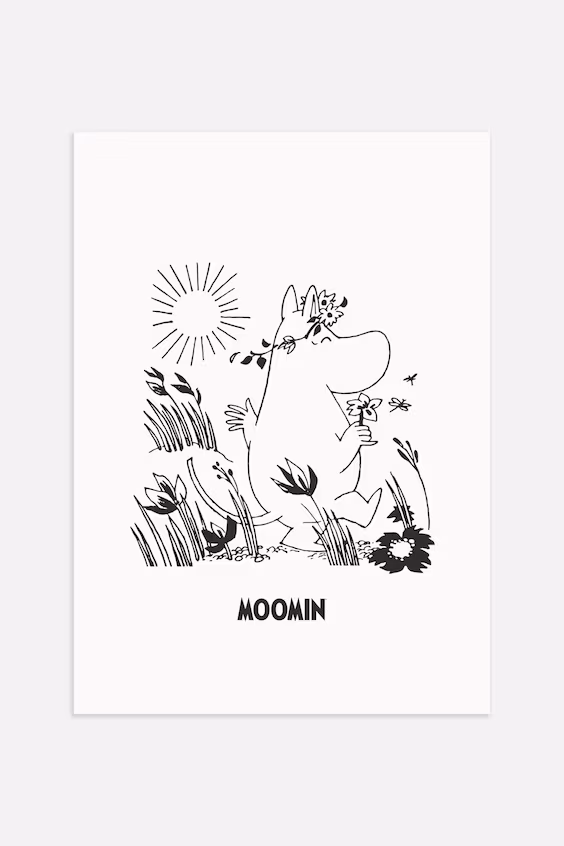 Постер moomin picking flowers