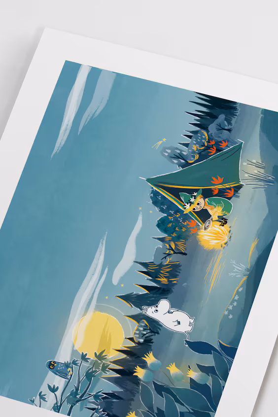 Постер moomin nighttime campfire