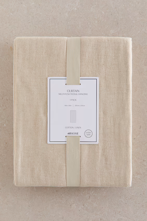 Набор из 1 широкого занавеса в льняной смеси