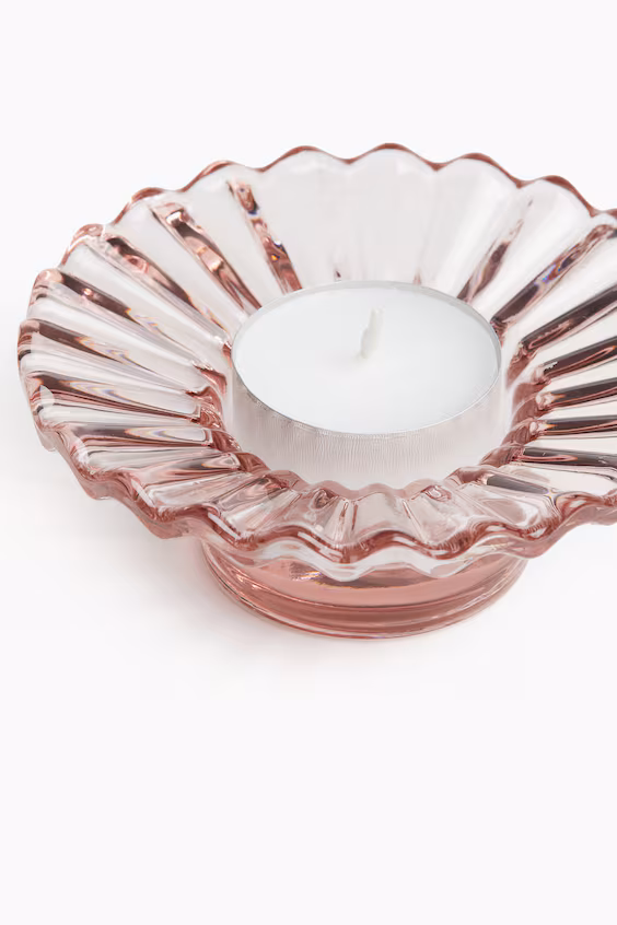 Подставка для свечи в виде мини лампы из стекла