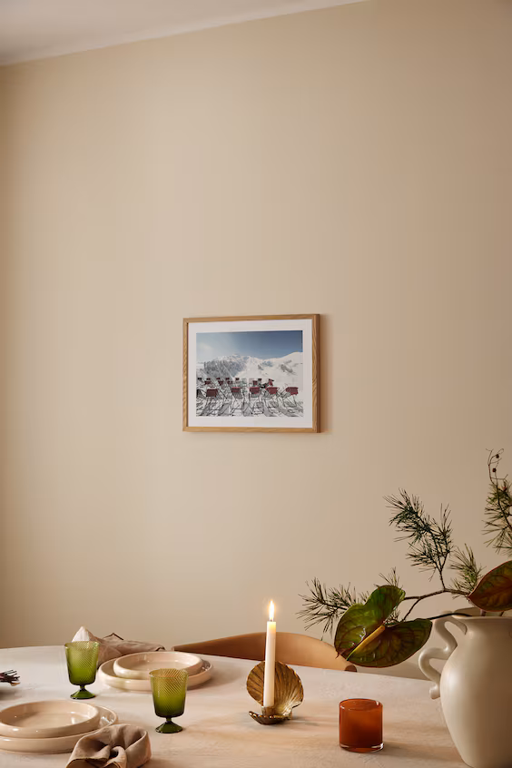 Постер snowy mountain view