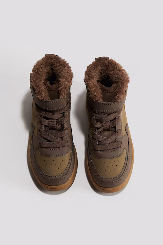 Теплые ботинки-кеды с мягкой подкладкой