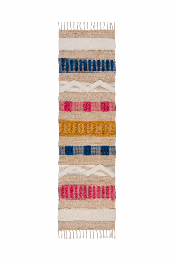 Коврик с полосатым узором из смеси джута медина