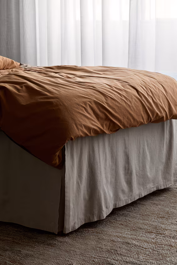 Накидка на матрас односпальная из смесового льна