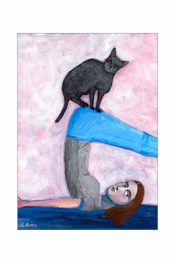 Плакат yoga with my cat от sharyn bursic