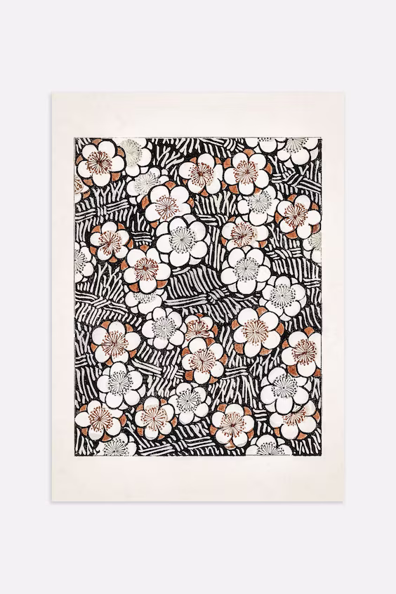 Постер с узором японского цветения