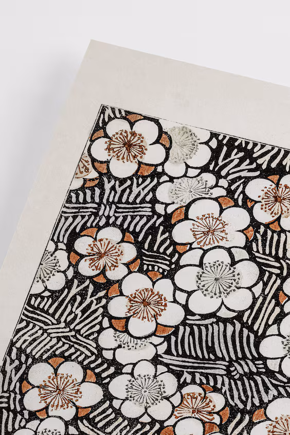 Постер с узором японского цветения