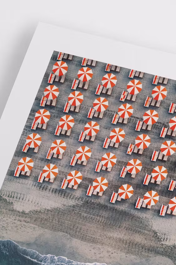 Постер tuscany beach umbrellas