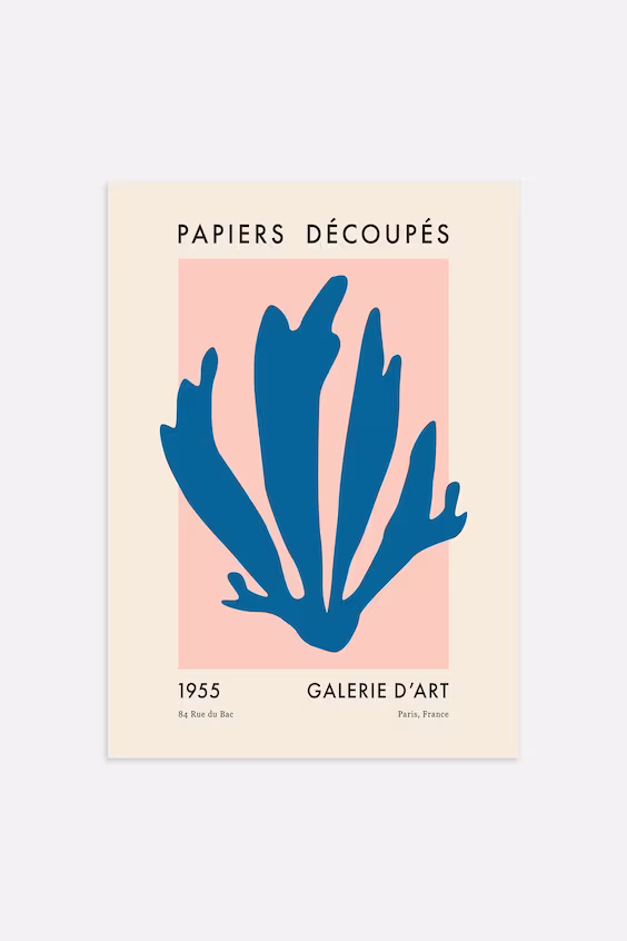 Постер papiers découpés blue