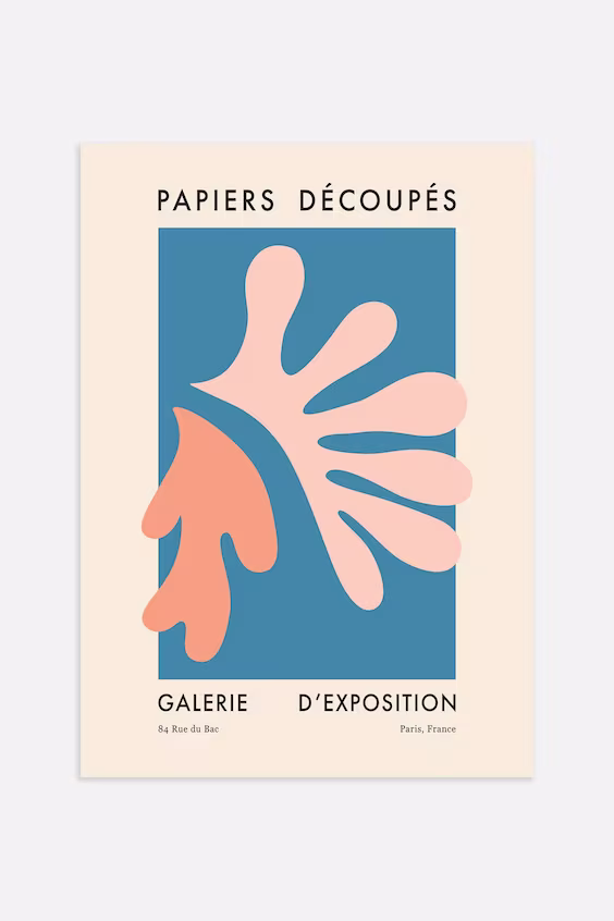 Постер papiers découpés pink orange