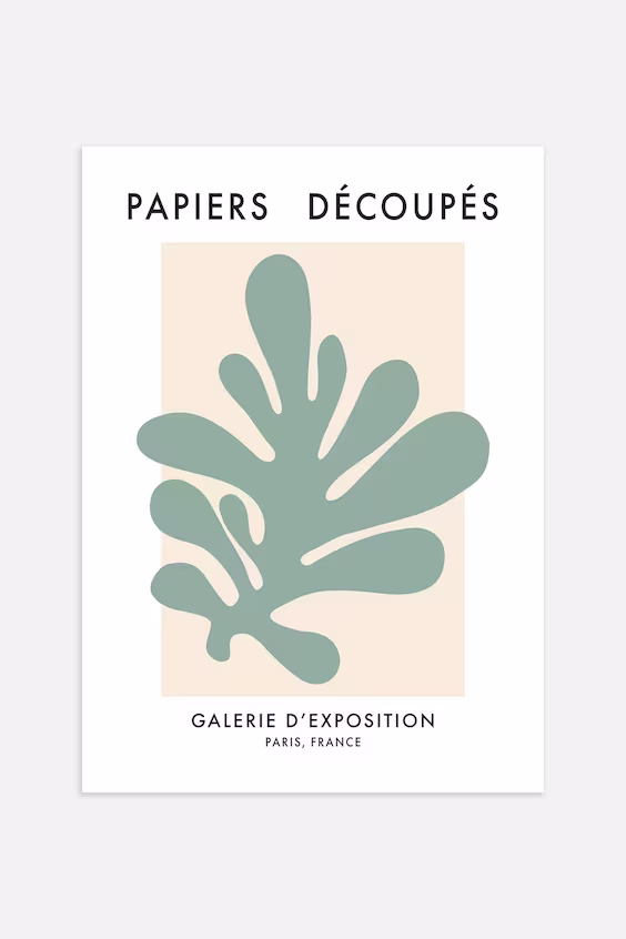 Плакат papiers découpés green