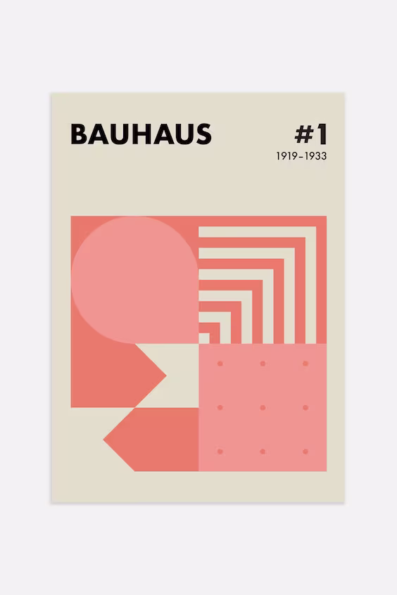 Постер bauhaus geometry red