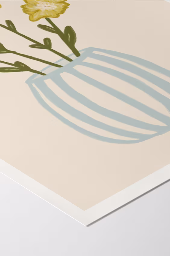 Engberg studio - желтые цветы в голубой вазе