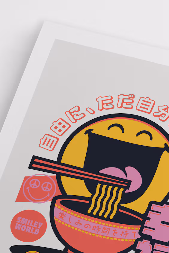Плакат happy ramen