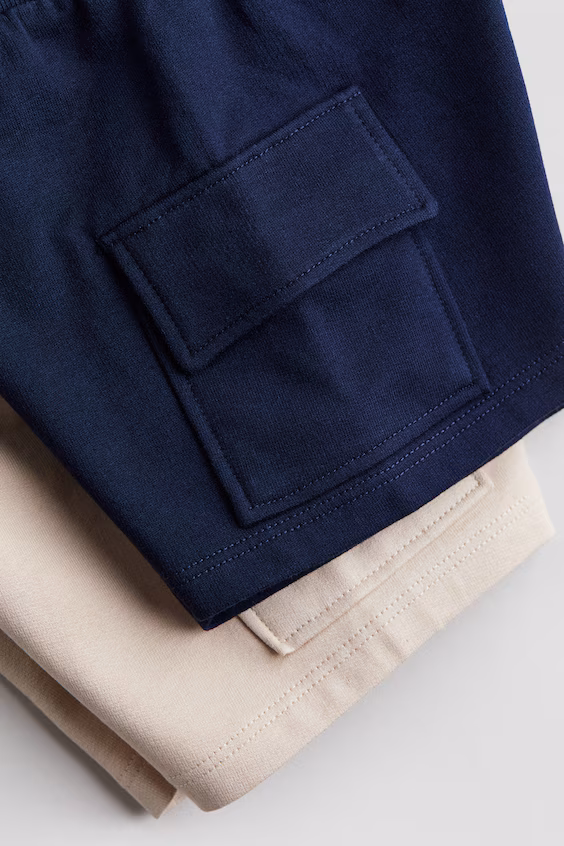 Набор из 2 шортов-карго из махровой ткани