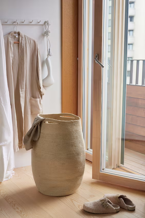 Корзина для белья из джута