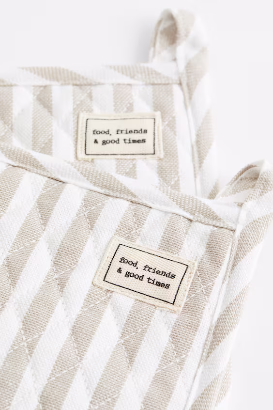 Набор из 2 кухонных прихваток в полоску